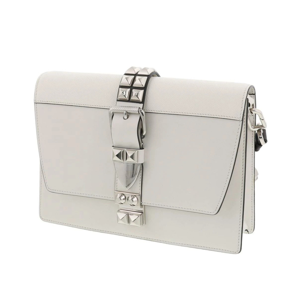 PRADA Electra Stud Shoulder Bag White A - Picture 2 of 6